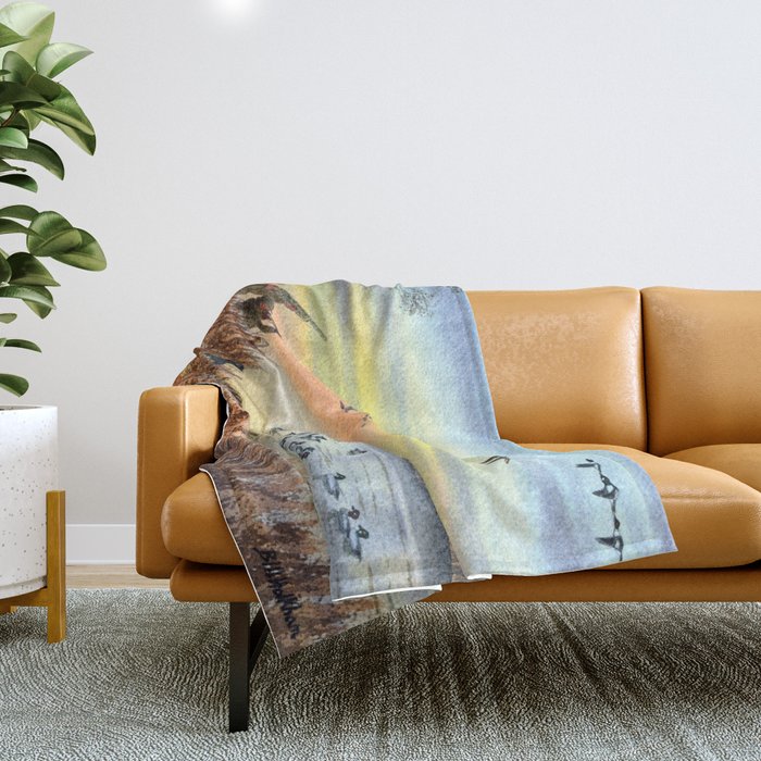 Duck Hunting With Dad For Goldeneye Throw Blanket Gallery Image 1