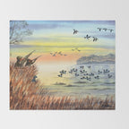 Duck Hunting With Dad For Goldeneye Throw Blanket Gallery Image 2