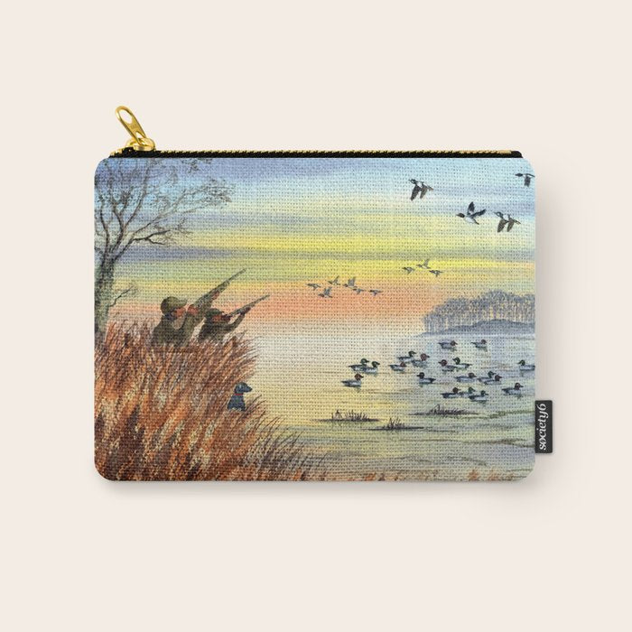 Duck Hunting With Dad For Goldeneye Carry All Pouch Gallery Image 1
