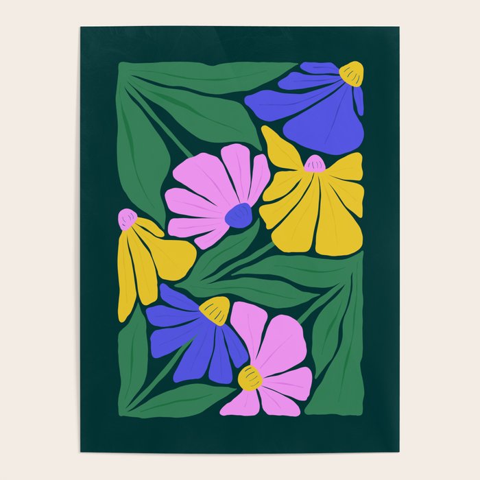 Midnight Summer: Matisse Foliage | Flower Market 001 Poster Gallery Image 1