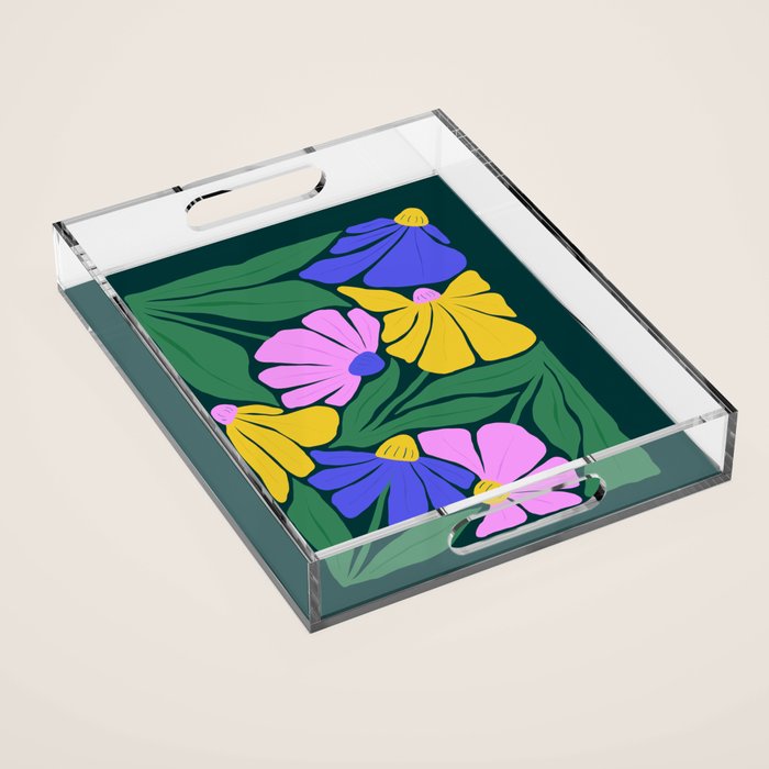 Midnight Summer: Matisse Foliage | Flower Market 001 Acrylic Tray Gallery Image 1