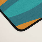 Mid Century Modern Fish Stripes Pattern Turquoise Orange Aqua Teal Desk Mat Gallery Image 4