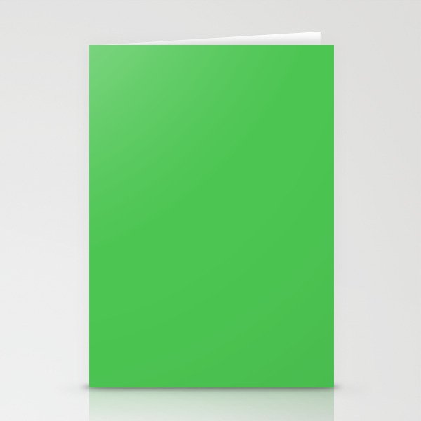 Solid Bright Kelly Green Color Stationery Card Gallery Image 1
