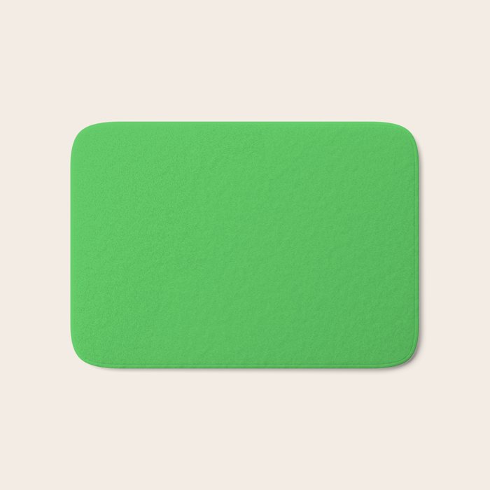 Solid Bright Kelly Green Color Bath Mat Gallery Image 1