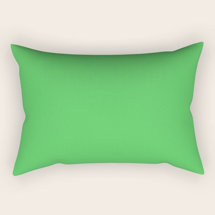 Solid Bright Kelly Green Color Rectangular Pillow Gallery Image 1
