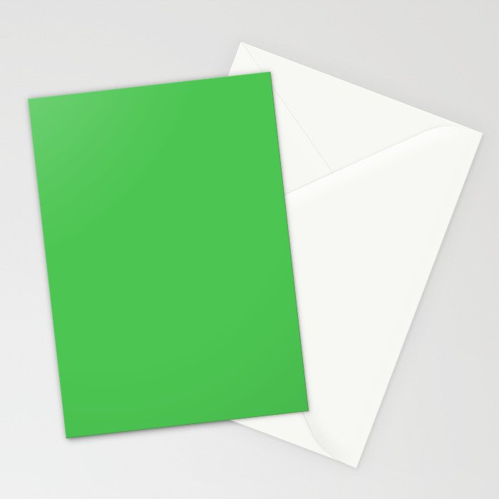 Solid Bright Kelly Green Color Stationery Card Gallery Image 2
