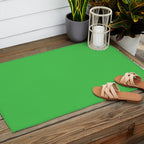 Solid Bright Kelly Green Color Outdoor Rug Gallery Image 2