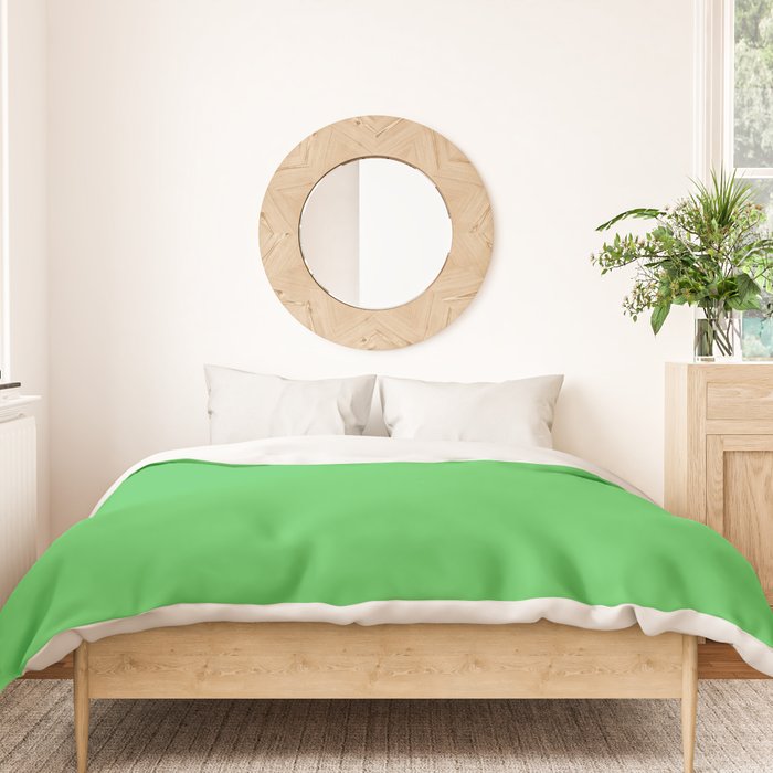 Solid Bright Kelly Green Color Duvet Cover Gallery Image 3