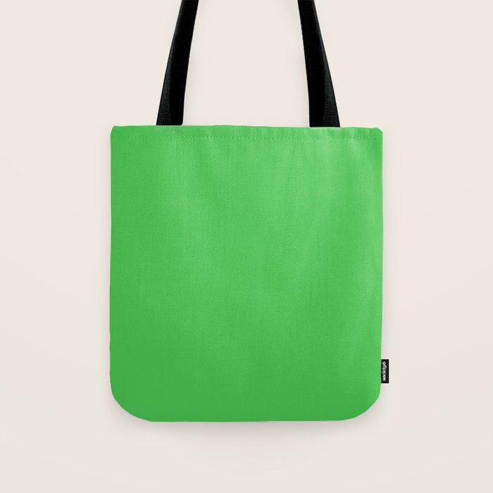 Solid Bright Kelly Green Color Tote Bag Gallery Image 1