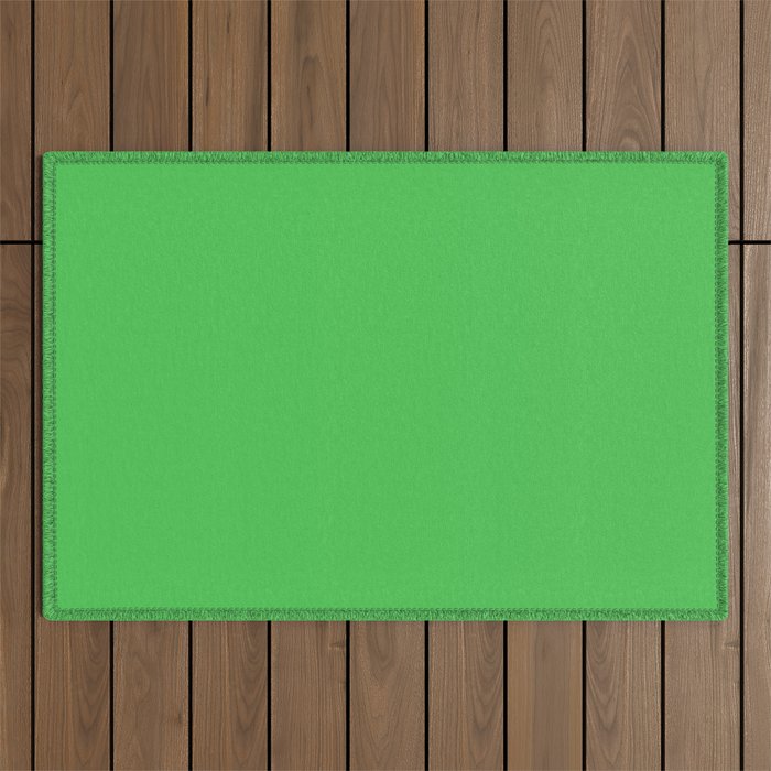 Solid Bright Kelly Green Color Outdoor Rug Gallery Image 1