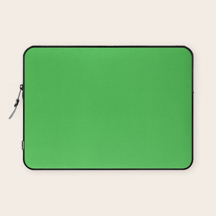 Solid Bright Kelly Green Color Laptop Sleeve Gallery Image 1