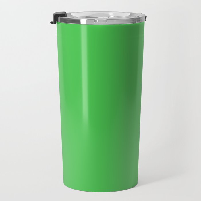 Solid Bright Kelly Green Color Travel Mug Gallery Image 3