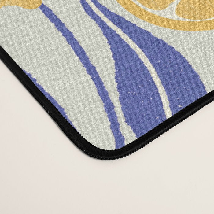 Lemon Orchard - blue and yellow Desk Mat Gallery Image 4