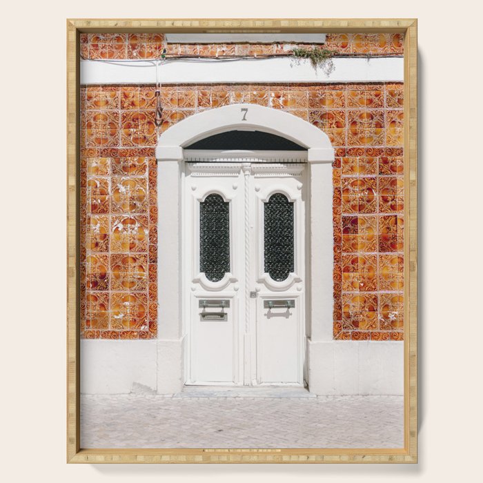 Cascais White Door | Lisbon Portugal fine art travel photography print Serving Tray Gallery Image 1
