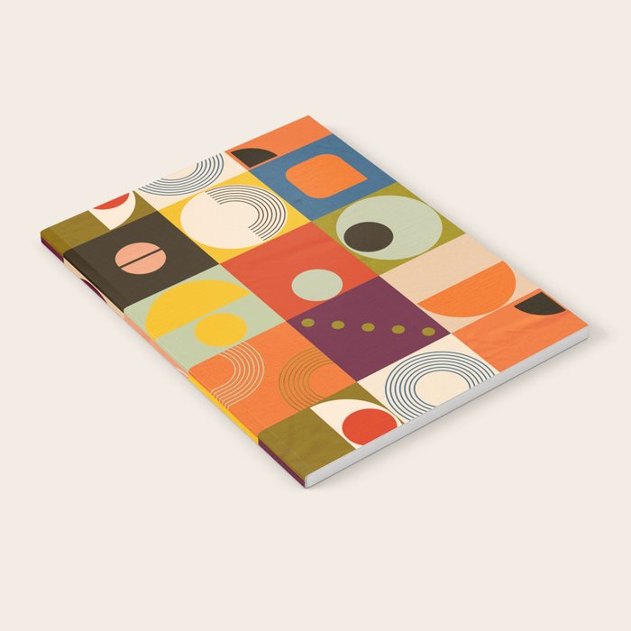 Vibrant Geometric Squares and Circles Pattern - Modern Craft Notebook Gallery Image 2