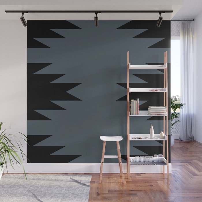 Geometric Southwestern Minimalism - Neutral Blue Wall Mural Gallery Image 1