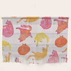 Sleepy Cozy Kitty Cats in Orange & Peach Wall Hanging Gallery Image 1