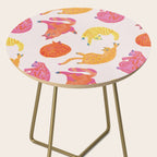Sleepy Cozy Kitty Cats in Orange & Peach Side Table Gallery Image 2