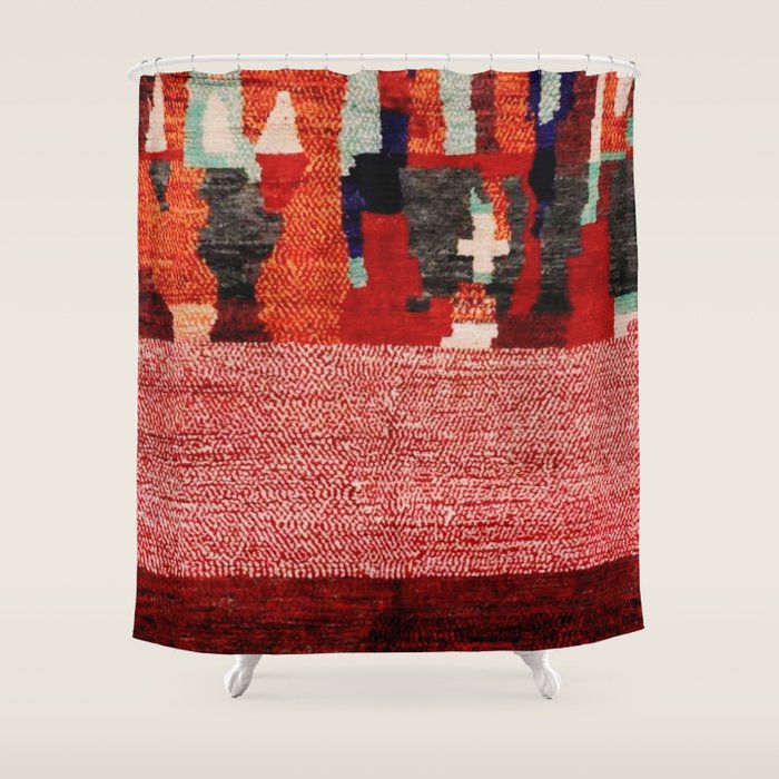 Beautiful Antique Moroccan Rug Print Shower Curtain Gallery Image 1