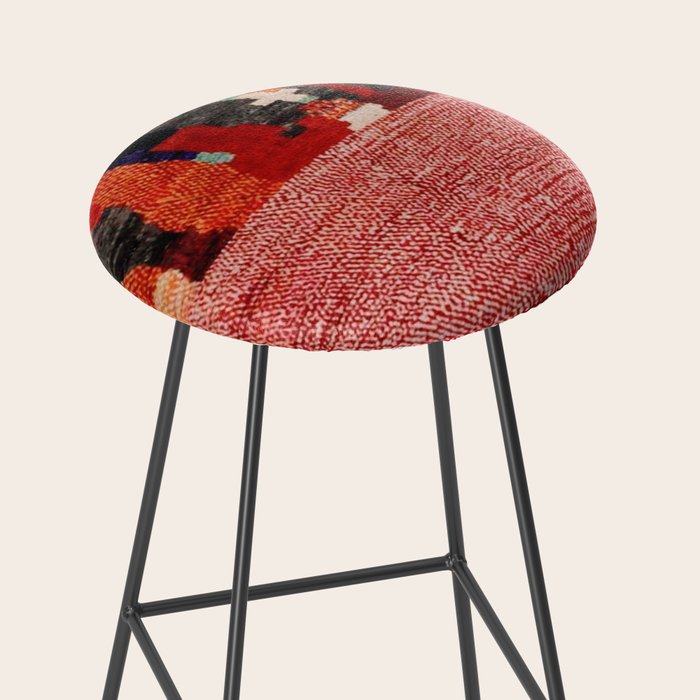 Beautiful Antique Moroccan Rug Print Stool Gallery Image 2