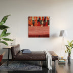 Beautiful Antique Moroccan Rug Print Wood Wall Art Gallery Image 2