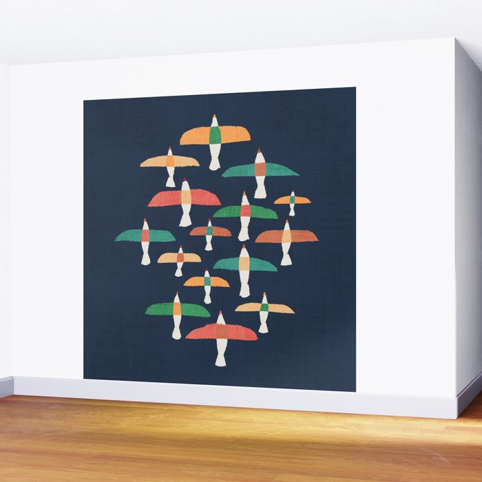 Vintage seagull Wall Mural Gallery Image 2