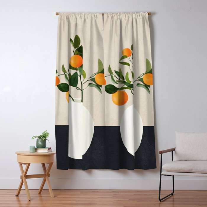  Orange Tree Branch in a Vase 01 Window Curtain Gallery Image 5