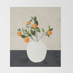  Orange Tree Branch in a Vase 01 Throw Blanket Gallery Image 2