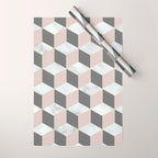 Geometric Art, Marble, Blush Pink, Gray, Abstract Art Wrapping Paper Gallery Image 1