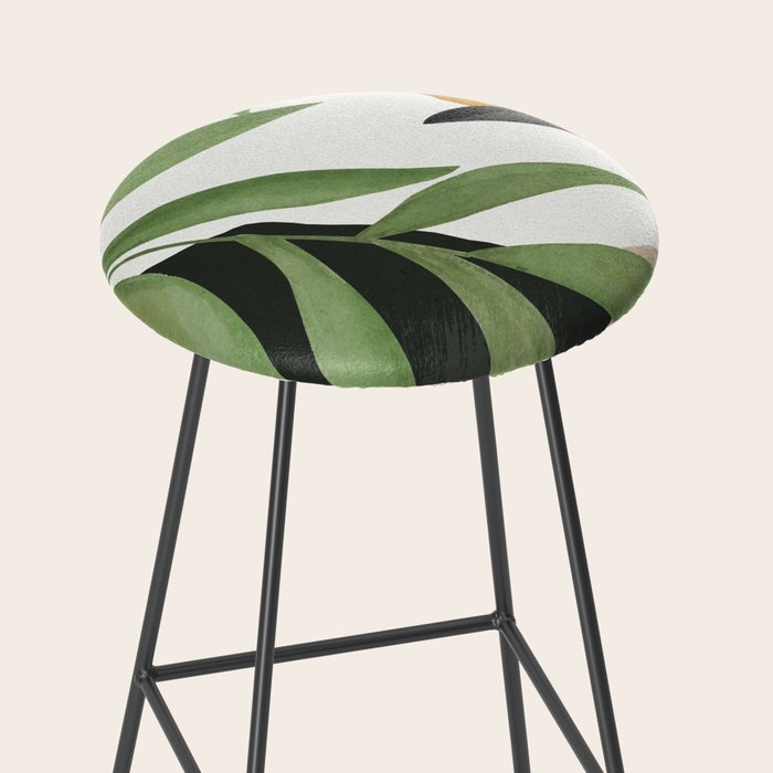 Abstract Art Tropical Leaves 39 Stool Gallery Image 2