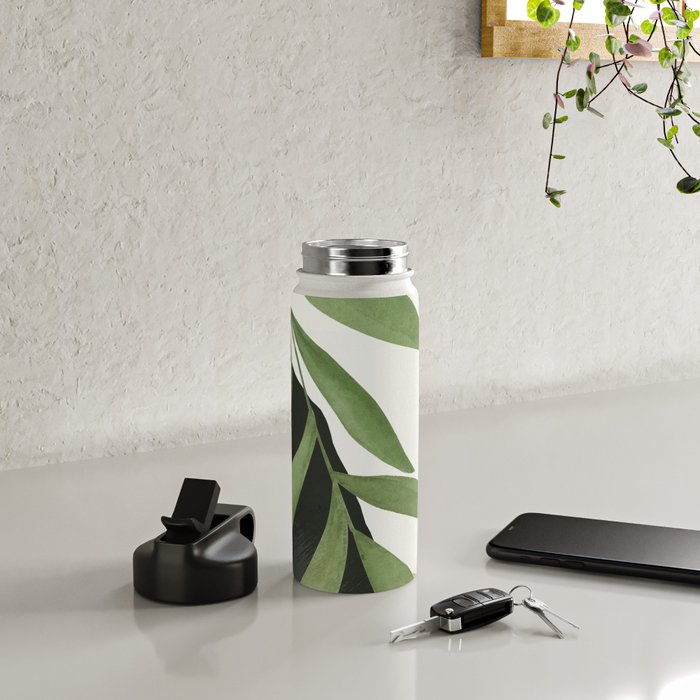 Abstract Art Tropical Leaves 39 Water Bottle Gallery Image 4