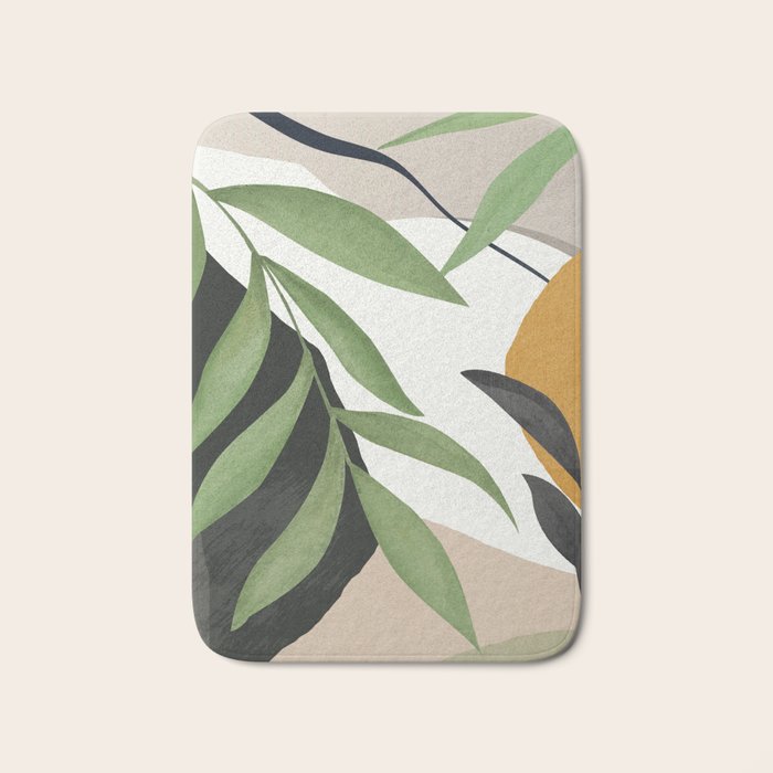 Abstract Art Tropical Leaves 39 Bath Mat Gallery Image 1