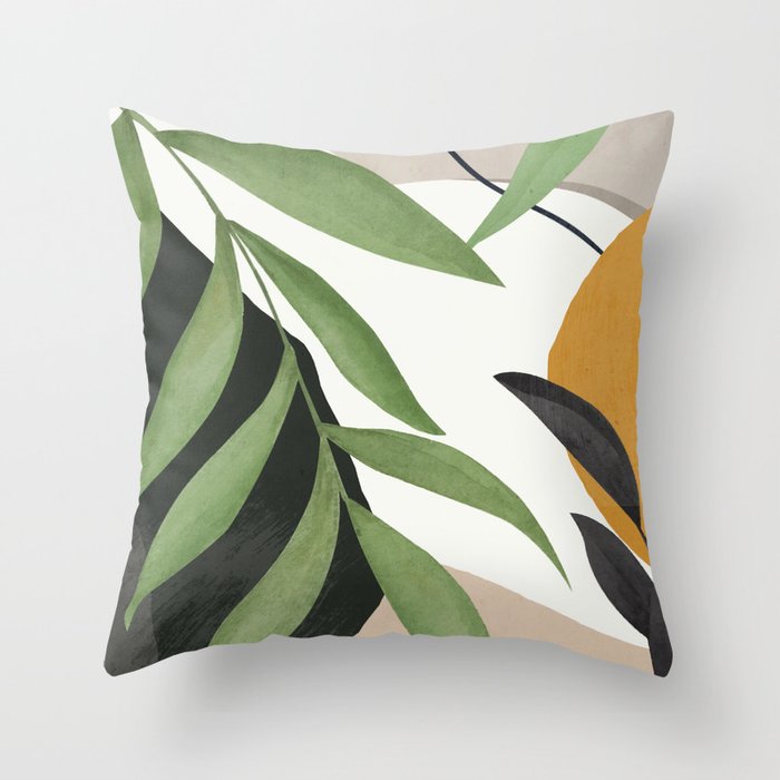 Abstract Art Tropical Leaves 39 Throw Pillow Gallery Image 1