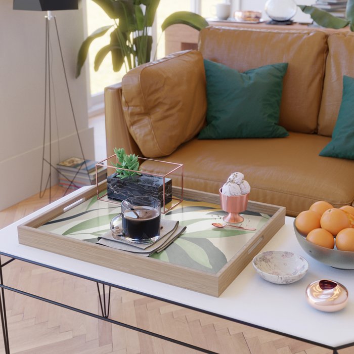 Abstract Art Tropical Leaves 39 Serving Tray Gallery Image 2