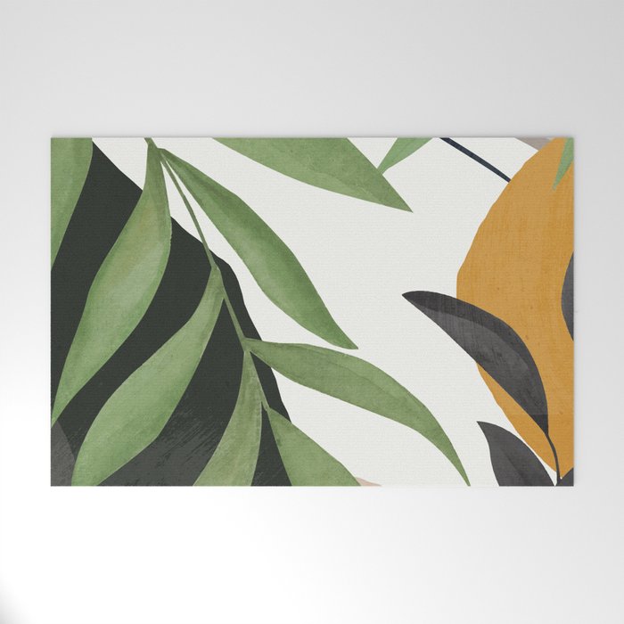 Abstract Art Tropical Leaves 39 Welcome Mat Gallery Image 1