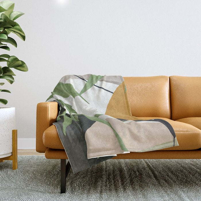 Abstract Art Tropical Leaves 39 Throw Blanket Gallery Image 1