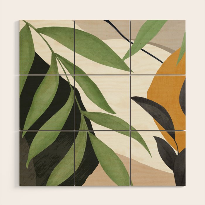 Abstract Art Tropical Leaves 39 Wood Wall Art Gallery Image 1