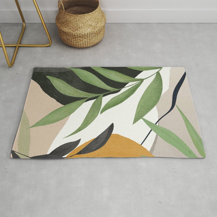Abstract Art Tropical Leaves 39 Rug Gallery Image 1
