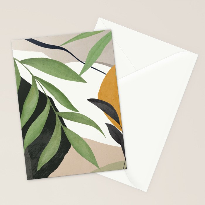 Abstract Art Tropical Leaves 39 Stationery Card Gallery Image 2