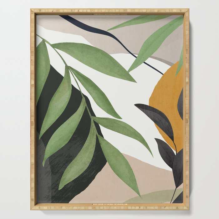 Abstract Art Tropical Leaves 39 Serving Tray Gallery Image 1
