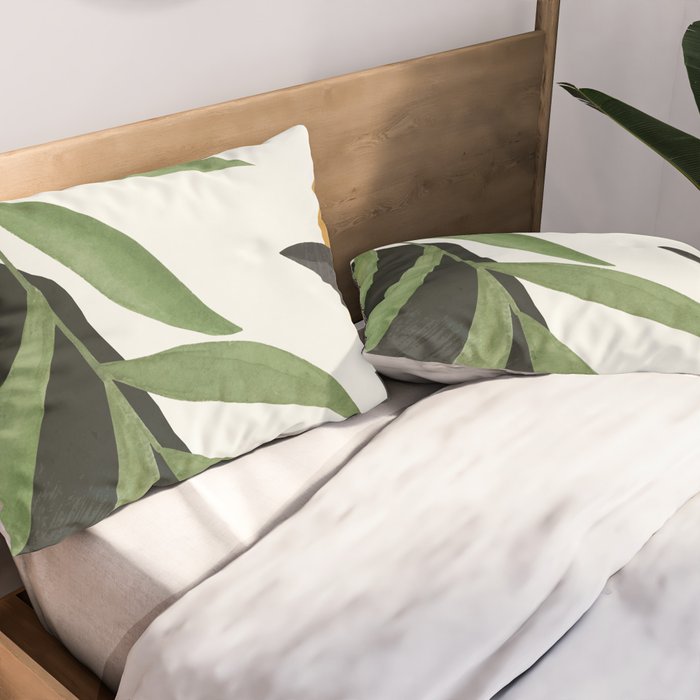 Abstract Art Tropical Leaves 39 Pillow Sham Gallery Image 2