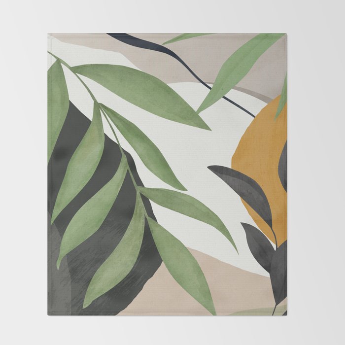 Abstract Art Tropical Leaves 39 Throw Blanket Gallery Image 2