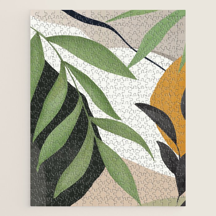Abstract Art Tropical Leaves 39 Jigsaw Puzzle Gallery Image 1