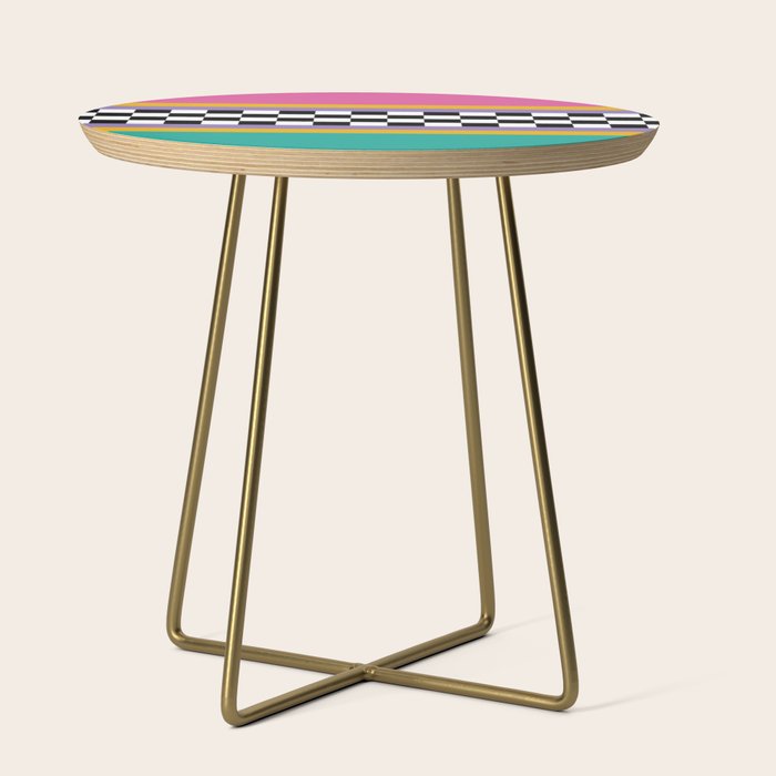 Checkered pattern grid / Vintage 80s / Retro 90s Side Table Gallery Image 1