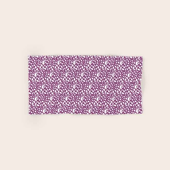 dahlia: purple floral pattern Bath Towel Gallery Image 1
