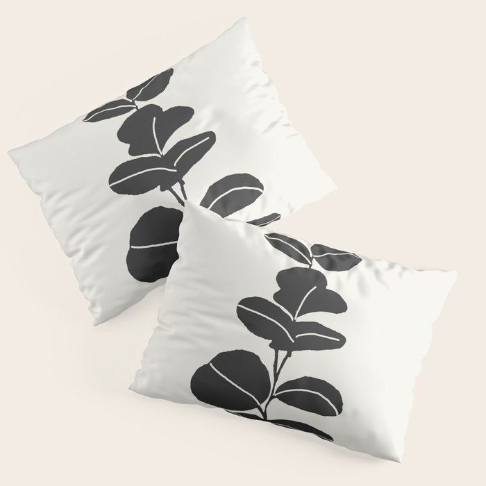 Minimal Eucalyptus Line Art Pillow Sham Gallery Image 3