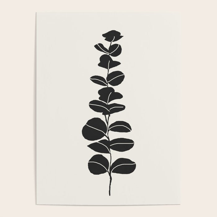 Minimal Eucalyptus Line Art Poster Gallery Image 1