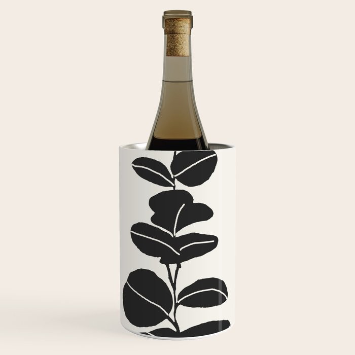 Minimal Eucalyptus Line Art Wine Chiller Gallery Image 1