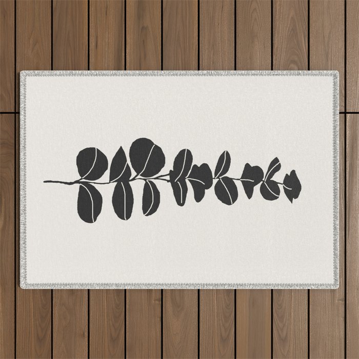 Minimal Eucalyptus Line Art Outdoor Rug Gallery Image 1