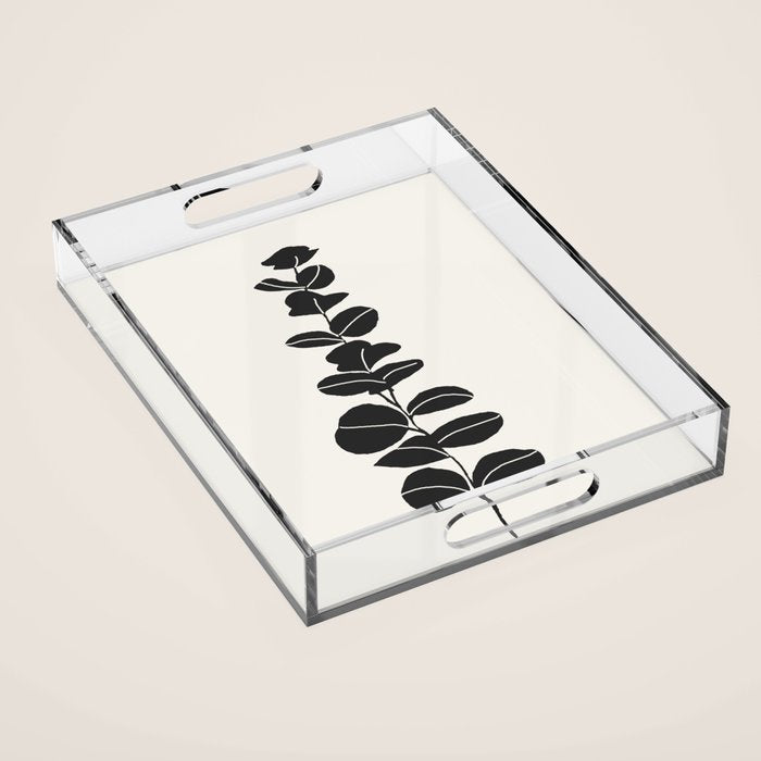 Minimal Eucalyptus Line Art Acrylic Tray Gallery Image 1